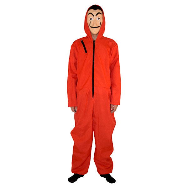 Money Heist Karneval Cosplay Kostym Jumpsuit Och Mask Halloween Party Kläder M