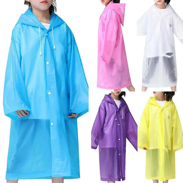 Vattentät Poncho med Huva / Utomhus / Barn Regnrock / Vatt Purple