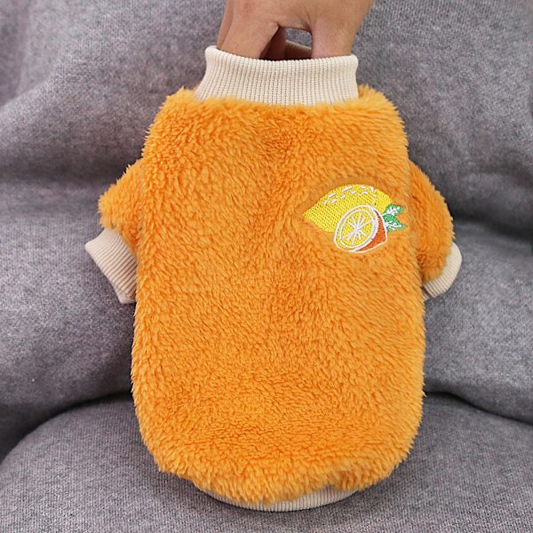 Kæledyrs fleece tøj til hvalp varm jumper sweater frakke Orange L
