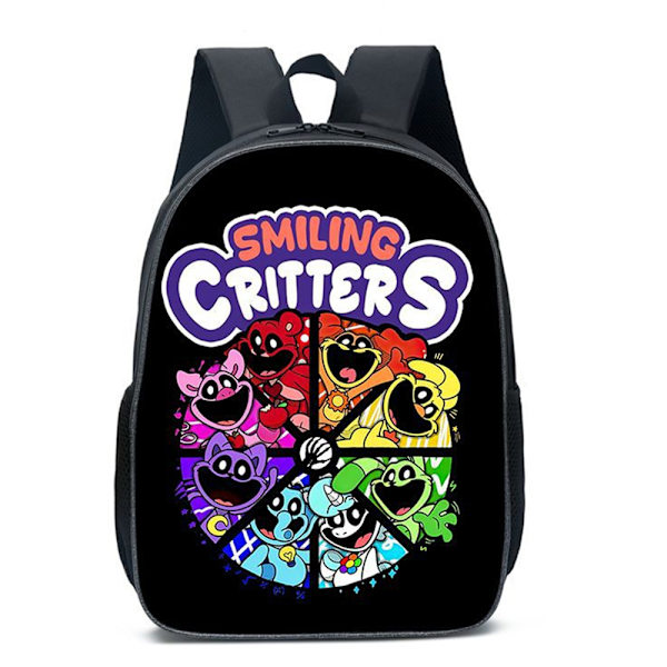 Barn Cartoon Leende Critters Ryggsäck Pojkar Flickor Resväska Studenter Skolväska Ryggsäck Unisex B 30*15*40cm