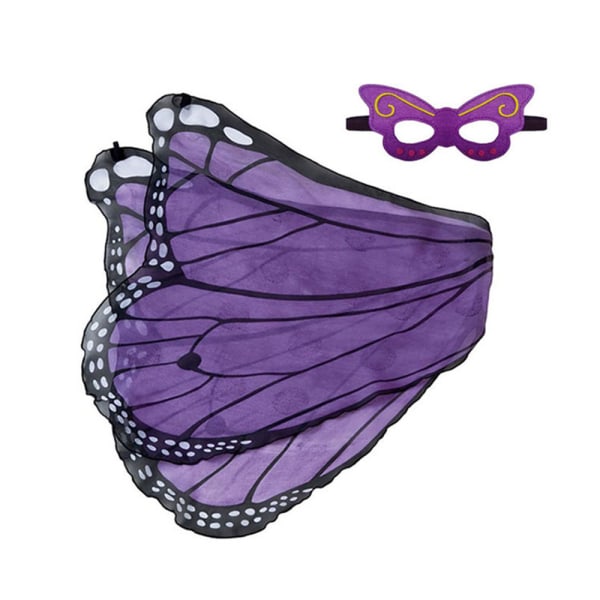 Barn fjärilsvingar festdräkt för flickor med mask #1