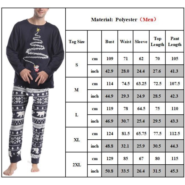 Jul Familj Matchande Pyjamas Outfit Xmas 2ST Sleepwear PJS Dad-navy 2XL