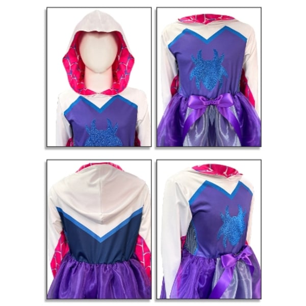Gwen Mekko Tyttöjen Cosplay-mekot Lasten Spider-Gwen Naamiaisasu Halloween Cosplay-asut 100cm