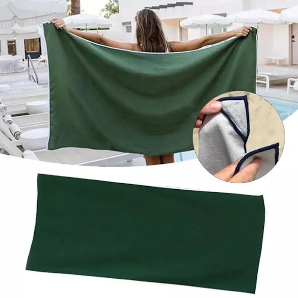 Multifunktionell Magnetisk Badhandduk för Utomhusbruk Mikrofiber Snabbtorkande Rese Camping Green