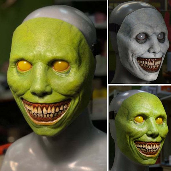 Halloween Leende Mask Cosplay Kostym Green