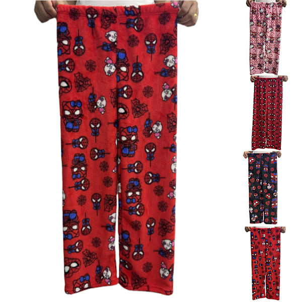 Flickor Cartoon Cat Pyjamas Byxor Dam Pyjamas Byxor Flickor Inomhus Byxor Söta Katt Flanell Bekväma Sömn Byxor B L