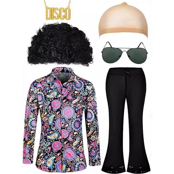 Miesten 60-luvun 70-luvun diskoasu Halloween-asu M