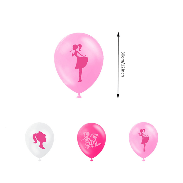 Barbie Dockans Födelsedagsparty Banner Dekorationer Set Tårta Topper