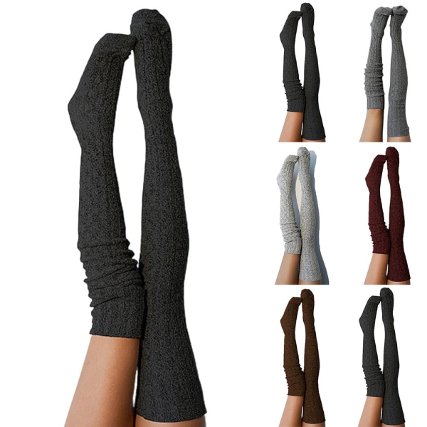Enfärgade strumpor för kvinnor för vintern Black