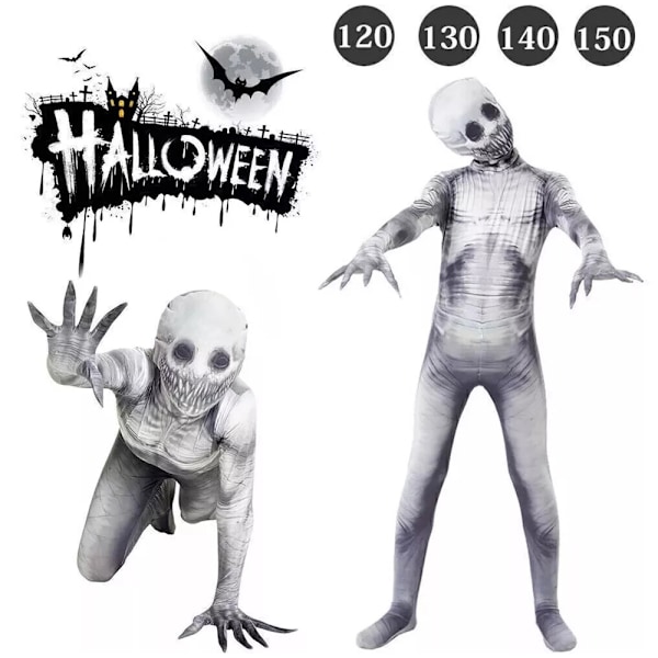 Barn The Rake Morphsuit Pojkar Flickor Creepepasta Halloween Helkroppsdräkt Maskeraddräkt 5-9 År 130cm