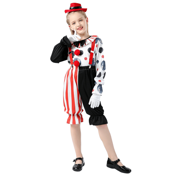 Halloween barn clowner prestanda kostym scen kostym set M