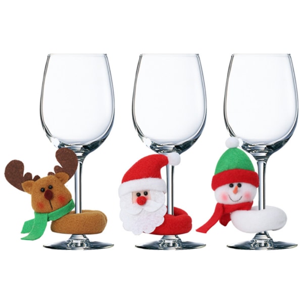 6 st julvin glaskoppflaska omslag hem fest dekoration snowman 6PCS