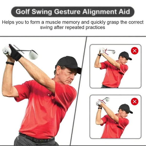 Golf Swing Alignment Brace, Golf Swing Trainer, Golf Training Aid, Golf Wrist Correction Set, Golf Beginner Gesture Trainer