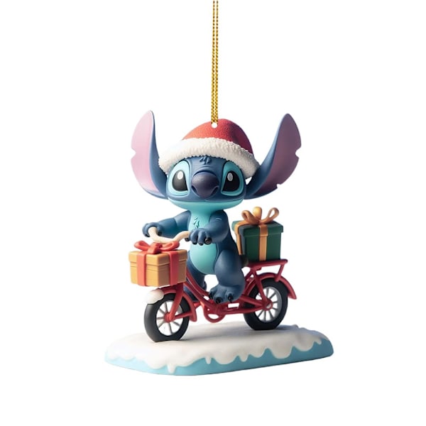 10 st 2D Platta Dekorationer för Presenter Lilo och Stitch Juldekorationer, Tryckta Semesterjulsdekorationer Inomhus 10PCS