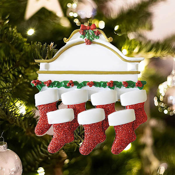 Julstrumpa Hängande Dekoration X-mas Träd Ornament Festpresent 7pcs