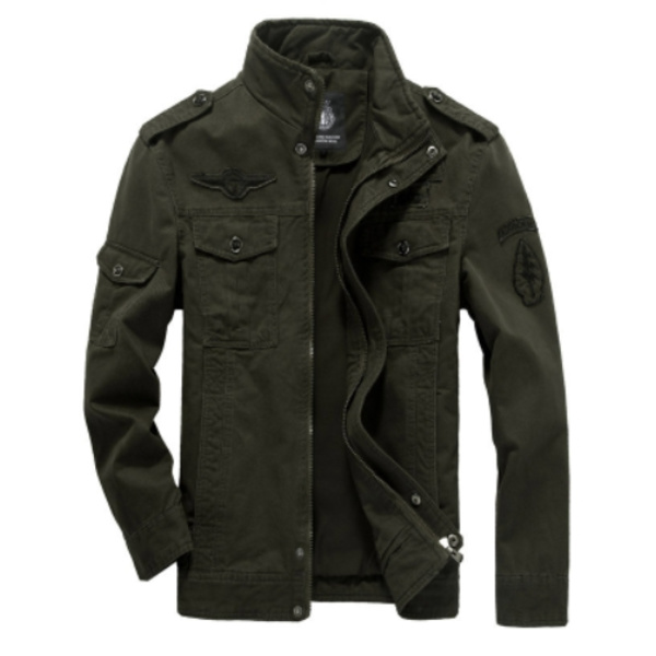 Herre Forår og Efterår Mode Pilotjakke Ungdom Udendørs Stor Størrelse Jakke til Kvinder Army Green XL