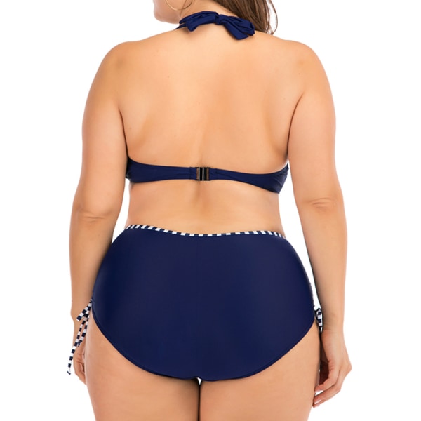 Kvinnor med hög midja Badkläder Bikini Set Halter Baddräkt Plus Size Multicolour 3XL