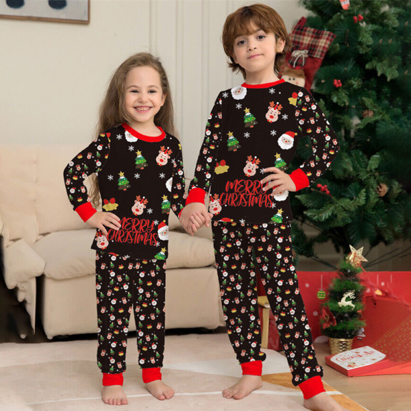 Julpyjamas Matchande familjeuppsättningar Print Loungewear Kids 2T