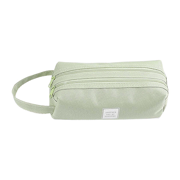 Pennfodral i Canvas, Stor Kapacitet, Enkel Design Green