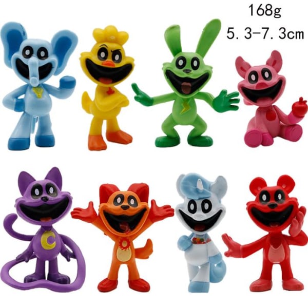 Smiling Critters Mini Figurer Kattnap Hunddag Hoppy Hopscotch Tårta Toppers Leksaker A 8PCS