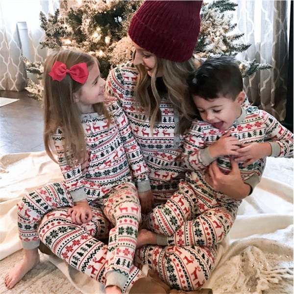 Christmas Family Match Nightwear Elk Patter Pyjamas Mother 3XL