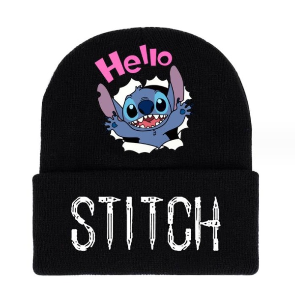 Lilo & Stitch Cartoon Stickad Beanie för Pojkar & Flickor Vintermössa #1