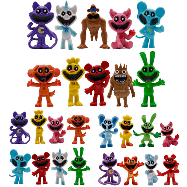 Smiling Critters Mini Figurer Kattnap Hunddag Hoppy Hopscotch Tårta Toppers Leksaker A 8PCS