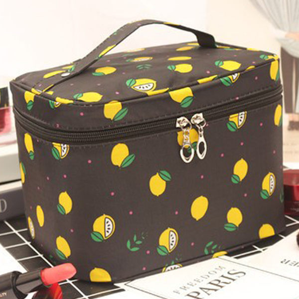 Resväska för smink / Kosmetikväska / Vikbar väska Lemon Black