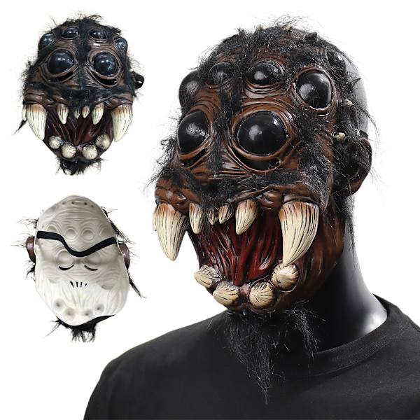 Halloween Maske Simulation Edderkop Latex Maske Dyrehoved Kostume Fest Rollespil Karneval