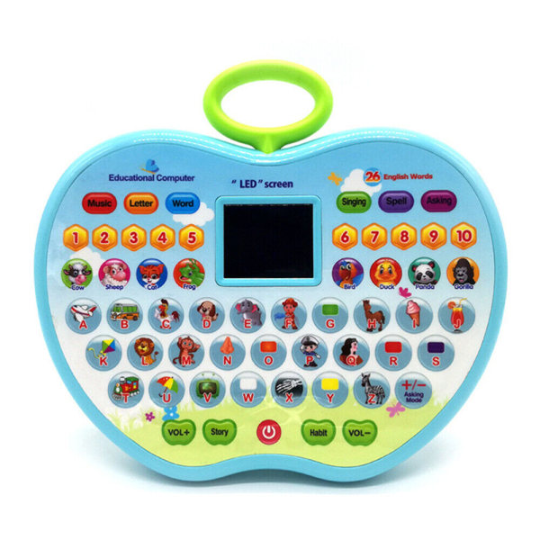 Pedagogisk tablettleksak för barn att lära sig musik, alfabet Light blue