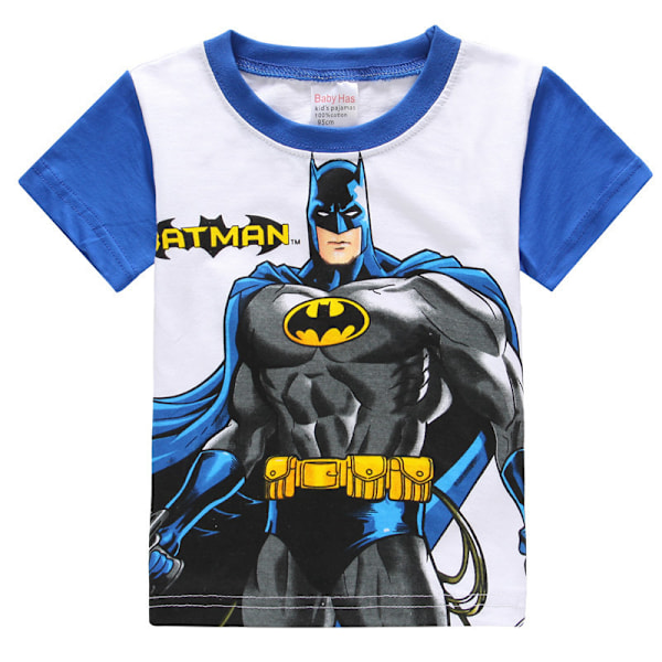 Superman Batman Flickor Pojkar Tecknad Tryckt T-shirt Sommar Kortärmad Tröja Bomull Rundhalsad Topp #2 130cm