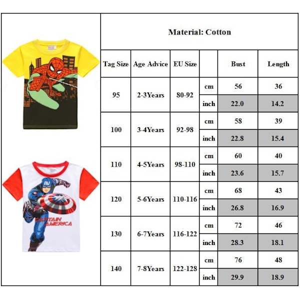 Superman Batman Flickor Pojkar Tecknad Tryckt T-shirt Sommar Kortärmad Tröja Bomull Rundhalsad Topp #3 140cm