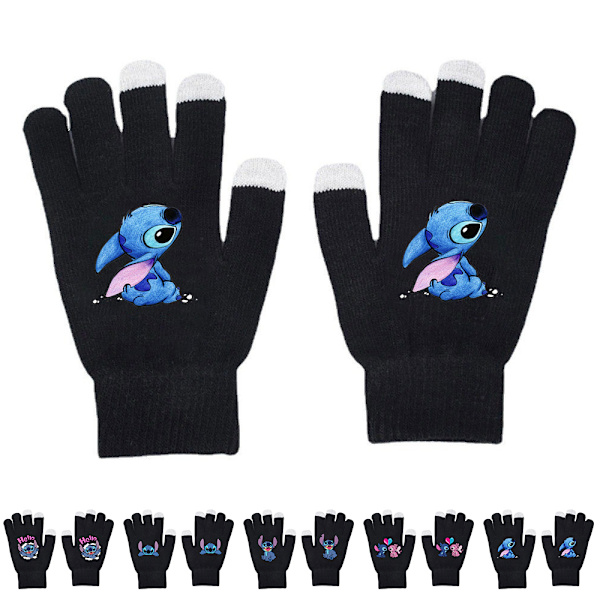 Lilo & Stitch Lämpimät neulotut kosketusnäyttökäsineet lapsille #3