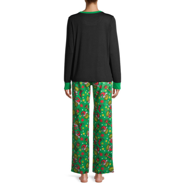 Matchande Familjejulpyjamas Grinch Kostym Sovkläder Set Mon 2XL