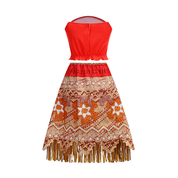 Moana Kostym för Flickor Prinsessa Cosplay Fancy Kläder med Halsband #1 100cm