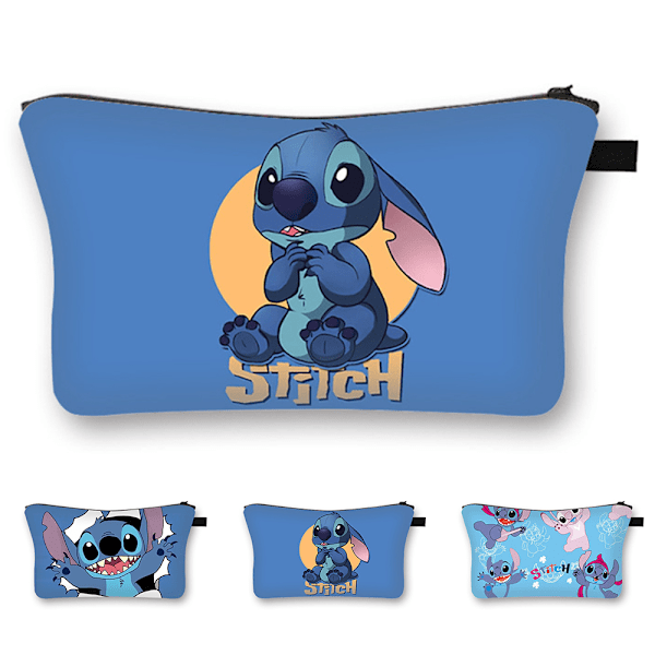 Disney Lilo och Stitch necessär sminkväska för handväska söta kosmetiska väskor bärbar pennfodral kosmetisk förvaringsväska tvättpåse reseväska A