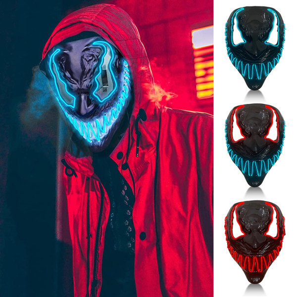 Venom 2 Led Mask Halloween Light Up Mask Party Kostym Blue