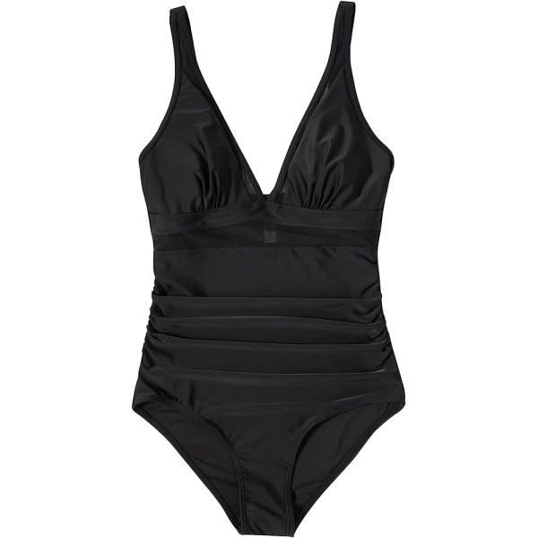 Kvinnors Vadderad Monokini Magkontroll Baddräkt Bikini Baddräkt Sommar Black S