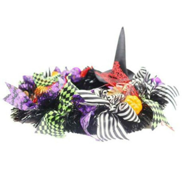 Halloweenkrans med Hattben för Framdörr Black