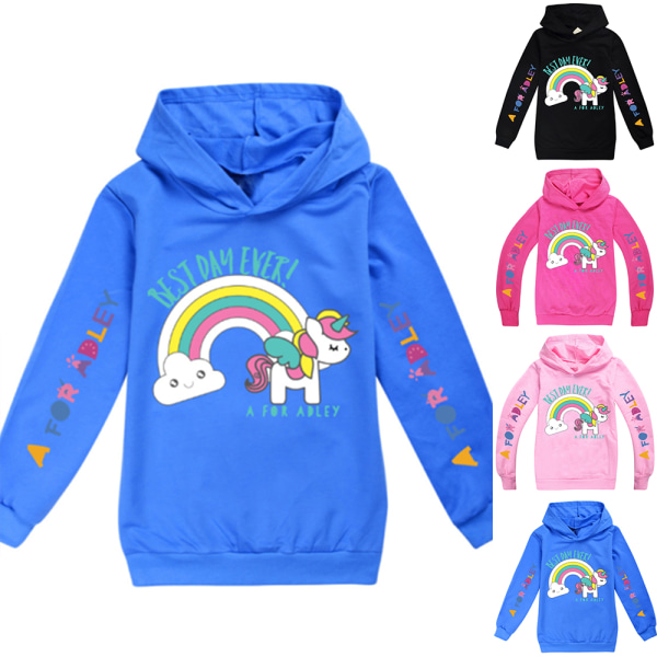 A for Adley Youtuber Barnkläder Huvtröja Hoodie Vinter Dark Blue 150cm