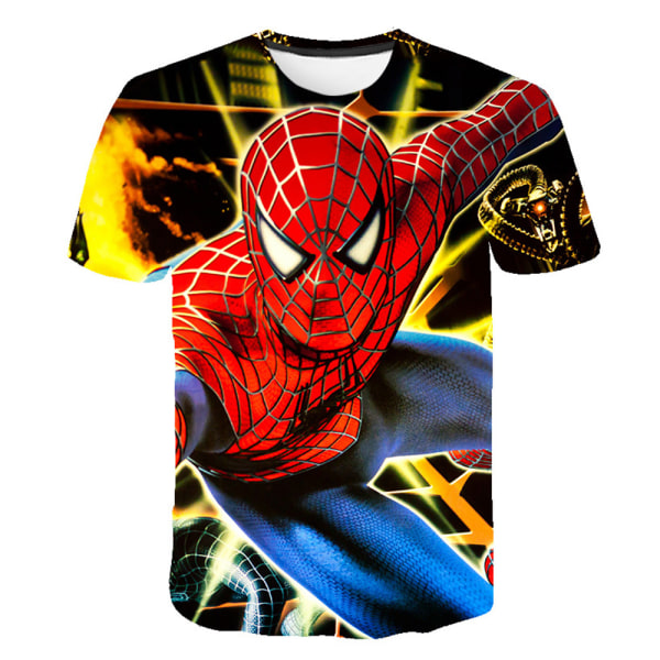 Superhjälte Spiderman T-shirt Barn Pojkar Flickor Kortärmad Topp A 8-9 Years = EU 128-134