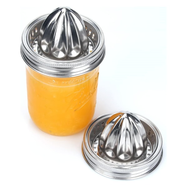 Mason Jar Juicer Lokk - Rustfritt Stål Juicer Lokk Kjøkkenutstyr, Håndtak Sitrus Rivjern Gjenbrukbart Juicer Lokk