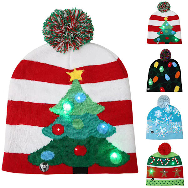 LED-jouluneulepipo, unisex, talvinen neulepipo A