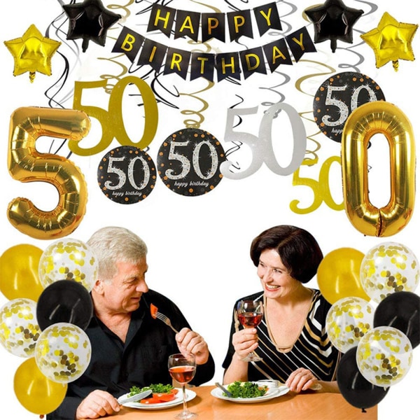 50 års födelsedag dekoration nummer Star Ballong Banner Supplies 2# Balloon Banner