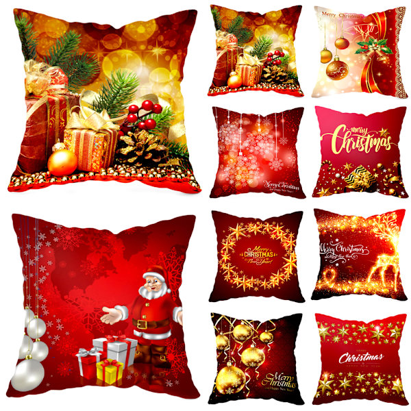 45x45CM Jul Kuddfodral Dekoration Kast för Hem Soffa C