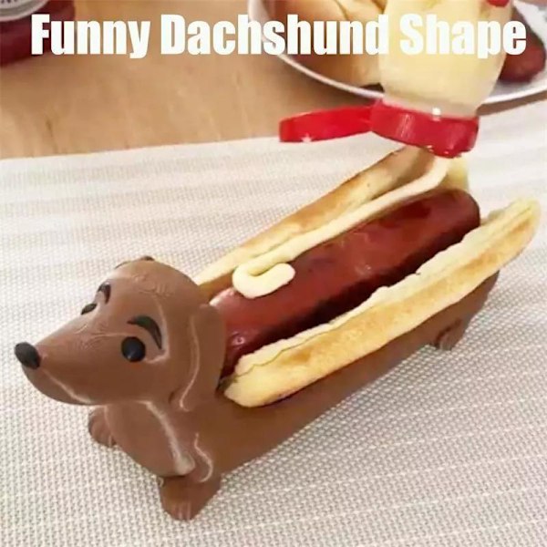 Pølsehundbrett, Dachshundbrett, Sushi Serveringsbrett Godteriskål Dachshund Middagstallerken, Morsomt Pølsehundbrett, for Godteri, Snacks Dark Brown