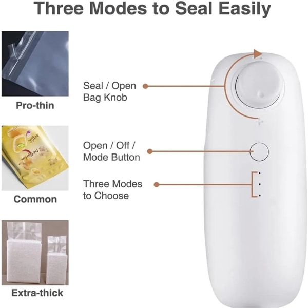 2 I 1 Bag Sealer Mini Handheld Bag Heat Vacuum Sealer