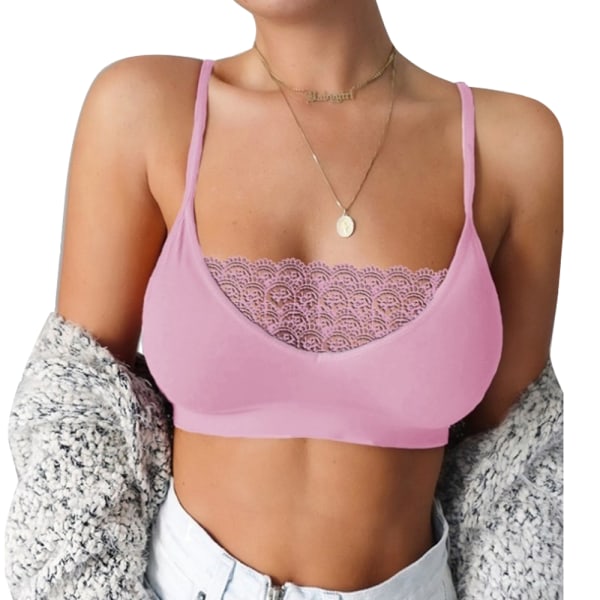 Sexig Lingerie BH Toppar Underkläder Nattkläder för Kvinnor Pink L