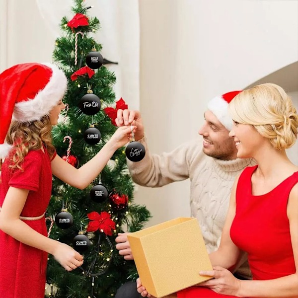 12 st Roliga Julgranspynt, Julgranspynt med Svordomar, Festpynt, Julgranspynt Dekorativa Hängande 12PCS