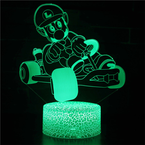 Mario 3D-lampa LED nattlampa med touchkontroll Lamppresenter A